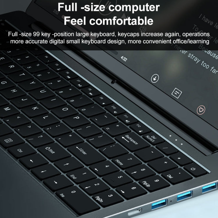 X8S Laptop, 15.6 inch, 12GB+256GB, Windows 10, Intel Celeron N5095 Quad Core 2.0GHz-2.9GHz, Support Dual Band WiFi / BT