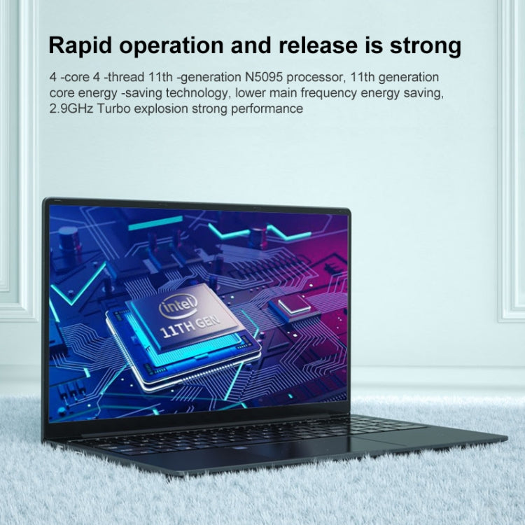 X8S Laptop, 15.6 inch, 12GB+256GB, Windows 10, Intel Celeron N5095 Quad Core 2.0GHz-2.9GHz, Support Dual Band WiFi / BT