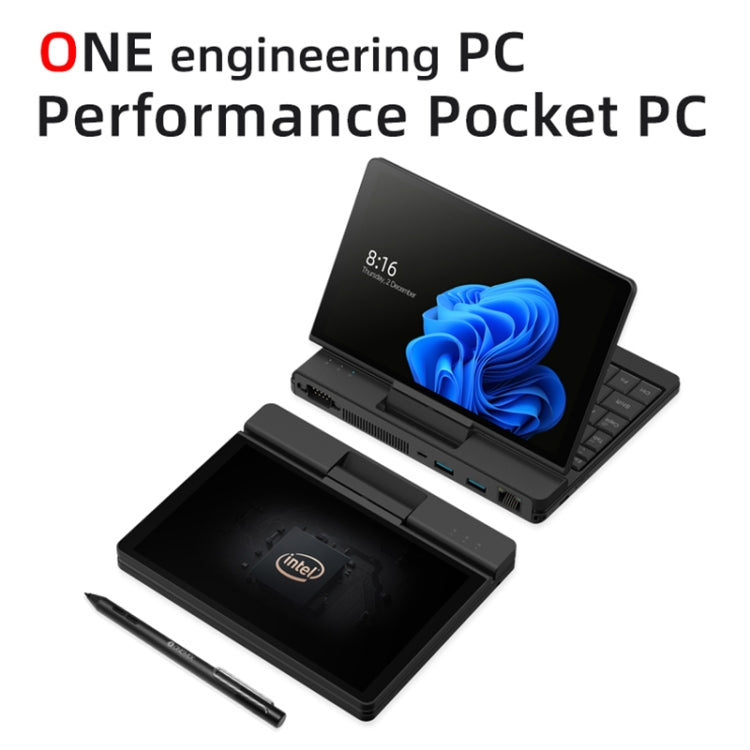ONE-NETBOOK A1 Pro Engineer PC, 7.0 inch, 16GB+512GB, Windows 11 Intel Core i5-1130G7 1.1-1.8GHz, Turbo Max 4.0GHz, Support WiFi & BT Fingerprint Unlock(Black)