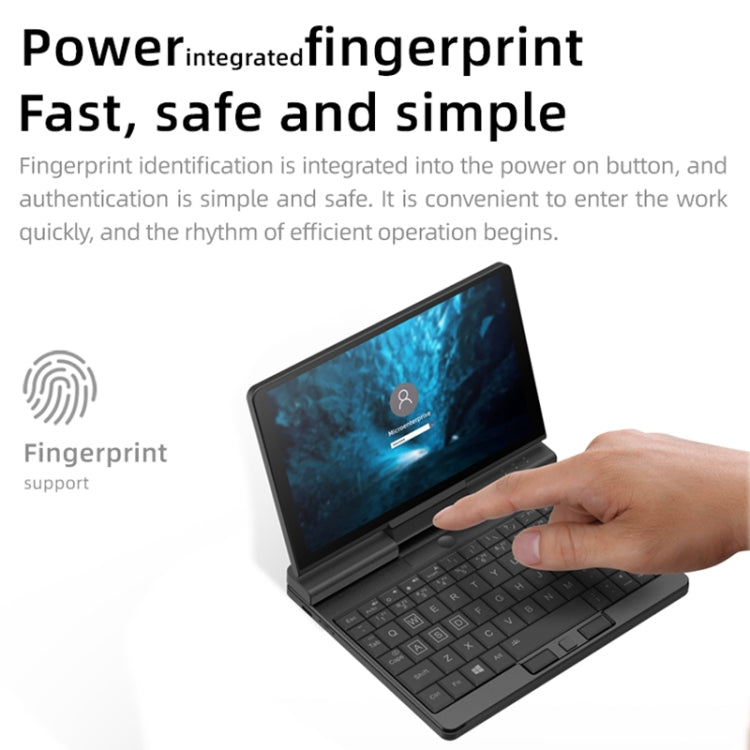 ONE-NETBOOK A1 Pro Engineer PC, 7.0 inch, 16GB+512GB, Windows 11 Intel Core i5-1130G7 1.1-1.8GHz, Turbo Max 4.0GHz, Support WiFi & BT Fingerprint Unlock(Black)