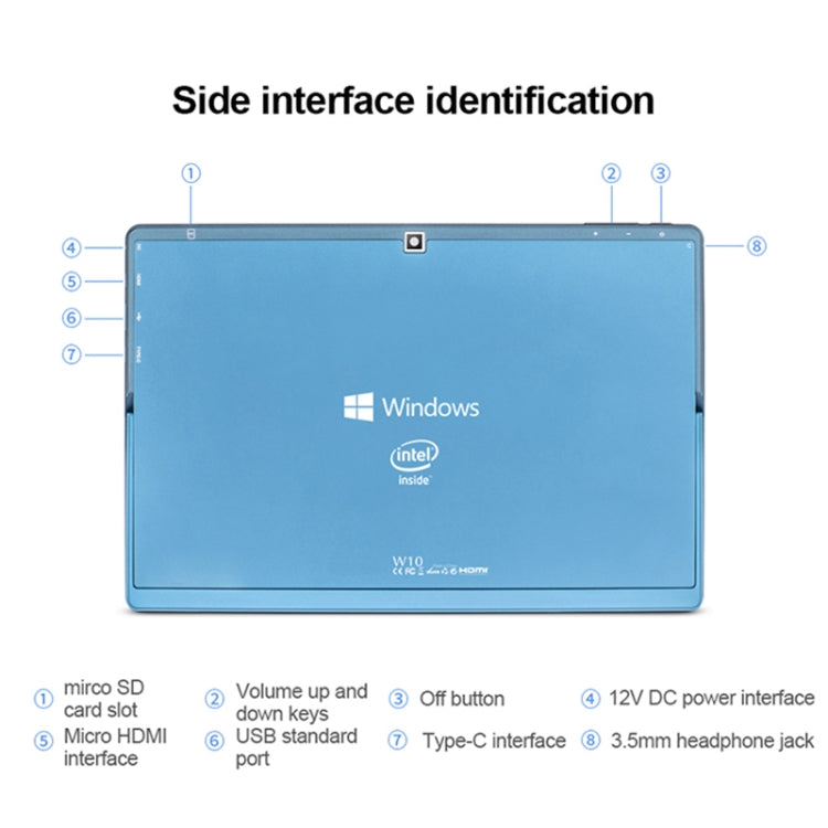 W10 2 in 1 Tablet PC, 10.1 inch, 6GB+64GB, Windows 10 System, Intel Gemini Lake N4120 Quad Core up to 2.6GHz, with Keyboard & Stylus Pen, Support Dual Band WiFi & Bluetooth & TF Card & HDMI, US Plug