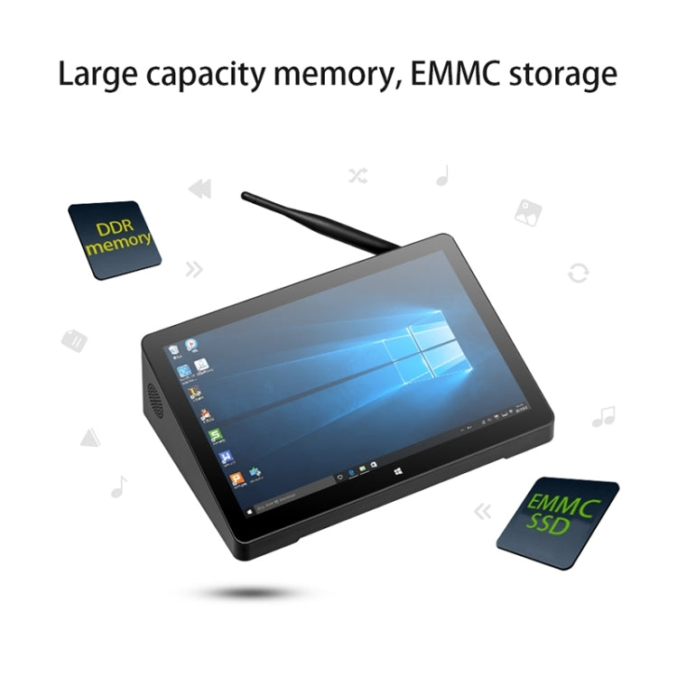 PiPo H10PRO All-in-One Mini PC, 10.1 inch, 8GB+128GB+512GB, Windows 10 Intel Celeron J4125 Quad Core up to 2.7GHz, Support WiFi & BT & TF Card & HDMI & RJ45(Black)