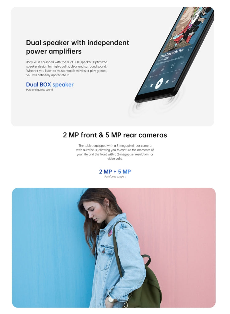 ALLDOCUBE iPlay 20 4G Call Tablet, 10.1 inch, 4GB+64GB, Android 10.0 Spreadtrum SC9863A Octa Core up to 1.6GHz, Support GPS & FM & Bluetooth & Dual Band WiFi & Dual SIM, Support Google Play(Black)