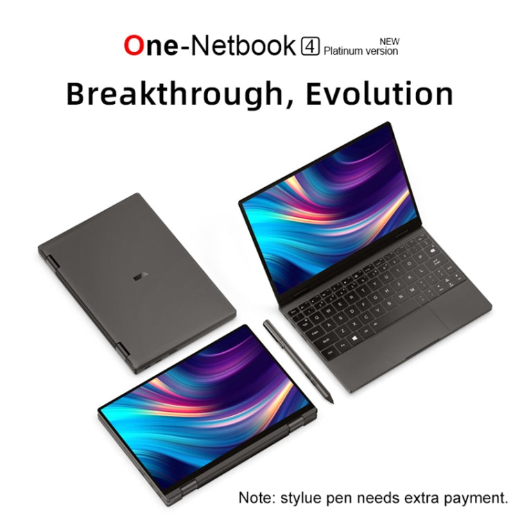 ONE-NETBOOK OneMix 4 Platinum Edition Laptop, 10.1 inch, 16GB+1TB, Windows 10 Home, Intel Core i7-1160G7, Support Wi-Fi 6 & Bluetooth & Fingerprint Unlock(Grey)