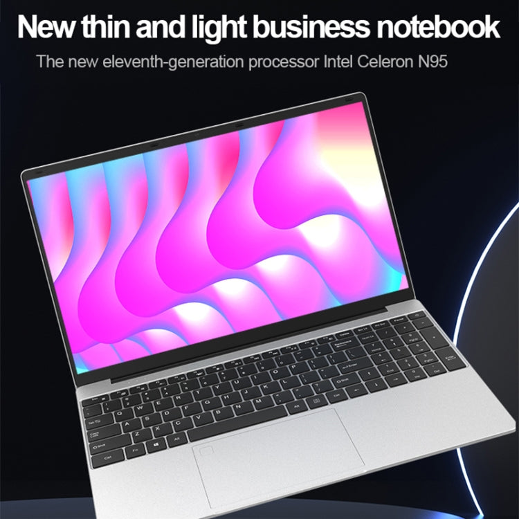 H15 15.6 inch Ultrathin Laptop, 16GB+128GB, Windows 11 Intel Processor N95 Quad Core, EU Plug  - Silver