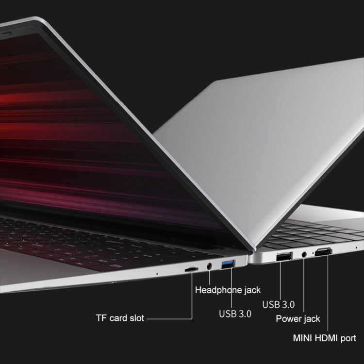 H15 15.6 inch Ultrathin Laptop, 16GB+128GB, Windows 11 Intel Processor N95 Quad Core, EU Plug  - Silver