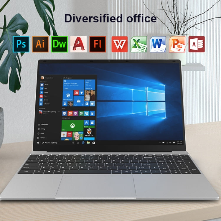 H15 15.6 inch Ultrathin Laptop, 16GB+128GB, Windows 11 Intel Processor N95 Quad Core, EU Plug  - Silver