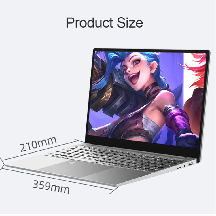 H15 15.6 inch Ultrathin Laptop, 16GB+256GB, Windows 11 Intel Celeron N5095 Quad Core, US Plug  - Silver