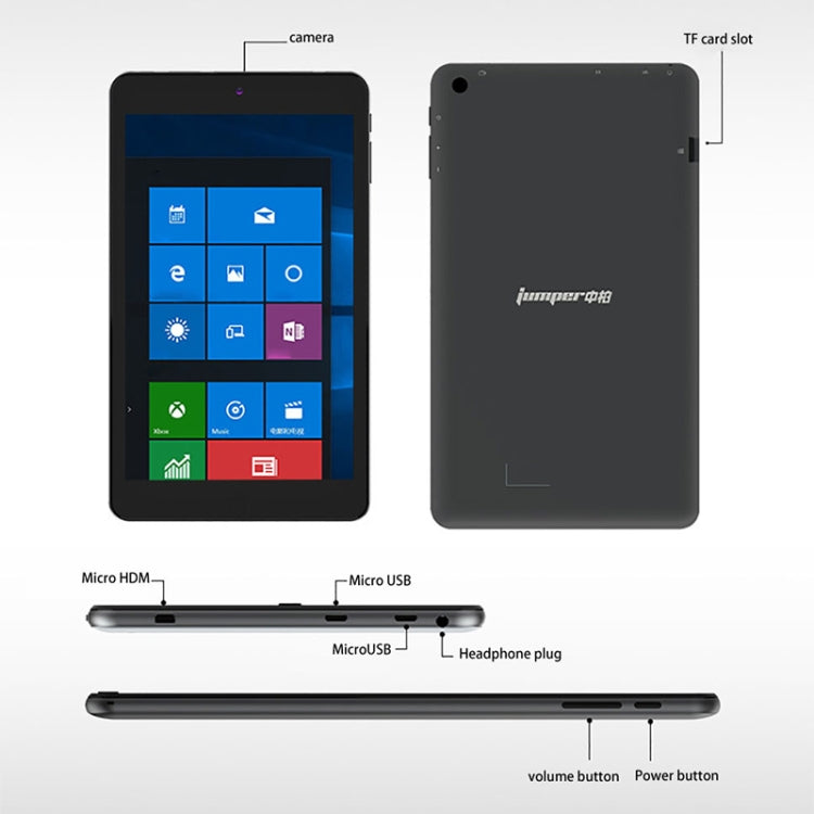 Jumper EZpad mini 8 Tablet PC, 8.0 inch, 2GB+64GB, Windows 10 Intel Cherry X5 Z8300 Quad Core, Support TF Card & Bluetooth & WiFi & HDMI (Black)
