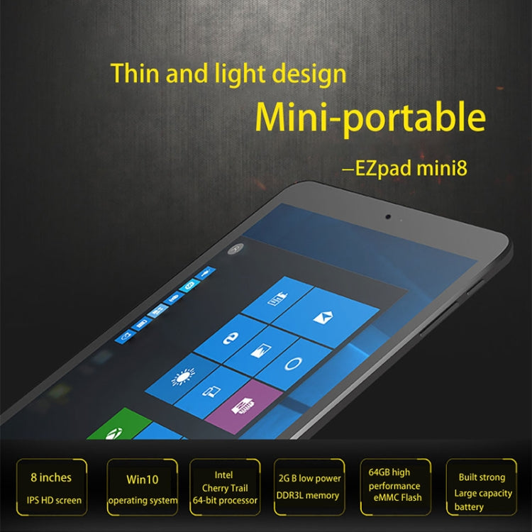 Jumper EZpad mini 8 Tablet PC, 8.0 inch, 2GB+64GB, Windows 10 Intel Cherry X5 Z8300 Quad Core, Support TF Card & Bluetooth & WiFi & HDMI (Black)