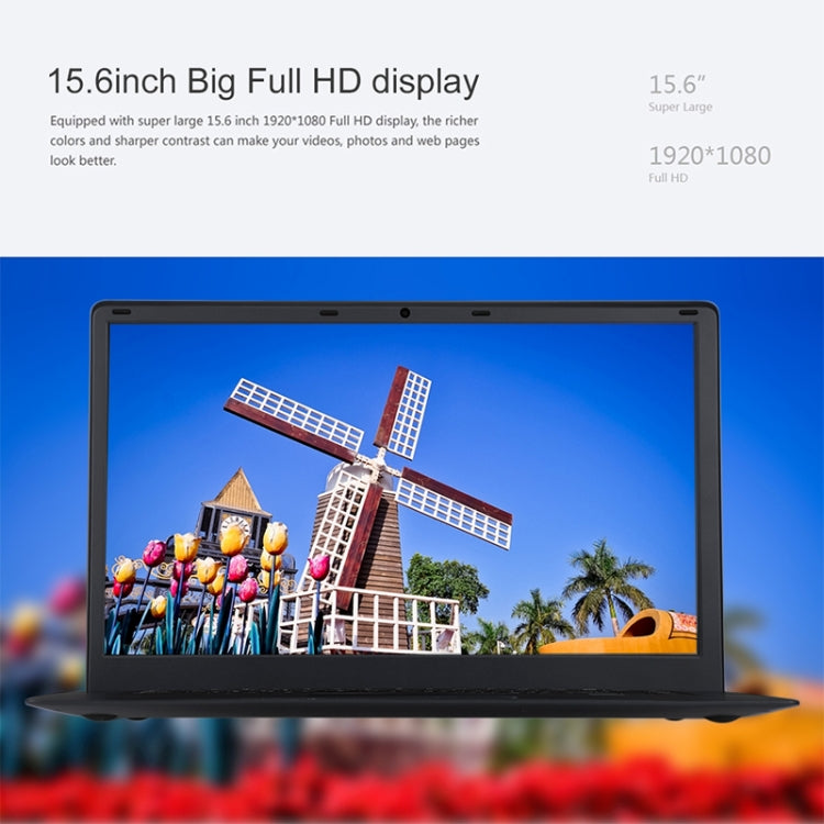 HPC156 Ultrabook, 15.6 inch, 2GB+32GB, Windows 10 Professional Edition Intel N3060 or Intel N3050 or N3350 Quad Core Up to 1.92Ghz, Random CPU Delivery, Support TF Card & Bluetooth & WiFi, US/EU Plug
