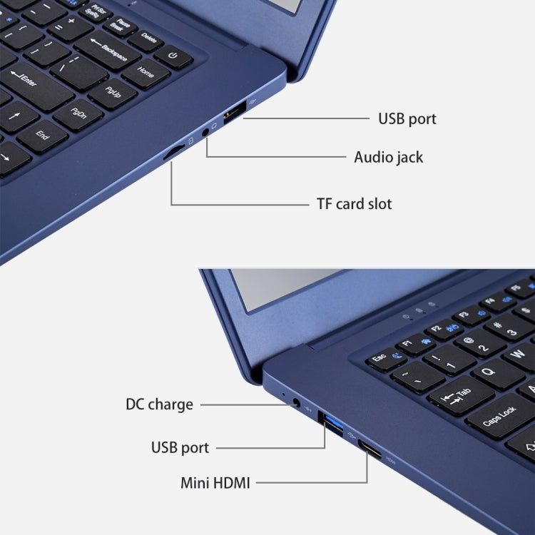 HPC156 Ultrabook, 15.6 inch, 2GB+32GB, Windows 10 Professional Edition Intel N3060 or Intel N3050 or N3350 Quad Core Up to 1.92Ghz, Random CPU Delivery, Support TF Card & Bluetooth & WiFi, US/EU Plug