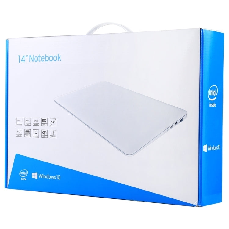 H141-2 Ultrabook, 14.1 inch, 4GB+64GB, Windows 10 Professional Edition Intel N3060 or Intel N3050 or N3350 Quad Core Up to 1.92Ghz, Random CPU Delivery, Support TF Card & Bluetooth & WiFi, US/EU Plug(Black)