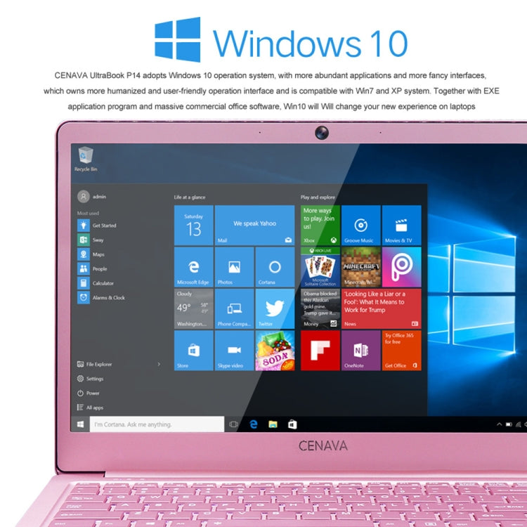 CENAVA P14 Ultrabook, 14 inch, 8GB+256GB, Windows 10 Intel Celeron N4120 Quad Core Up to 2.6GHz, Support TF Card & Bluetooth & Dual WiFi & Mini HDMI, US/EU Plug