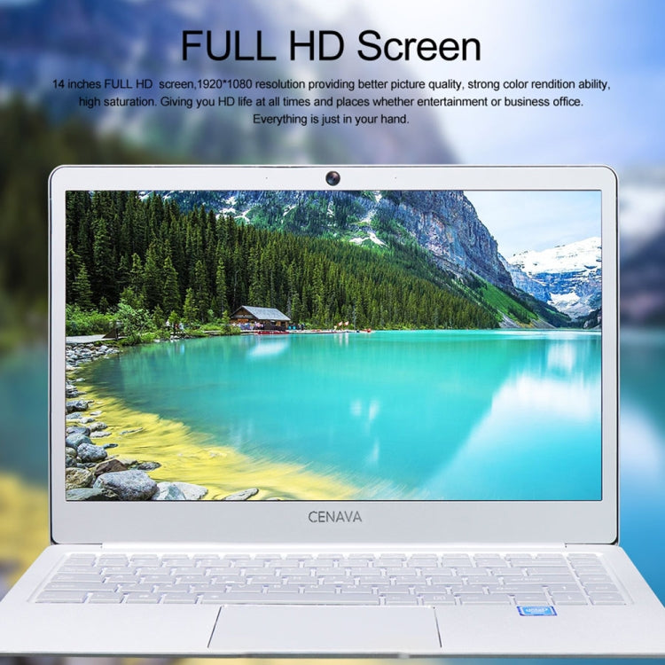 CENAVA P14 Ultrabook, 14 inch, 8GB+256GB, Windows 10 Intel Celeron N4120 Quad Core Up to 2.6GHz, Support TF Card & Bluetooth & Dual WiFi & Mini HDMI, US/EU Plug