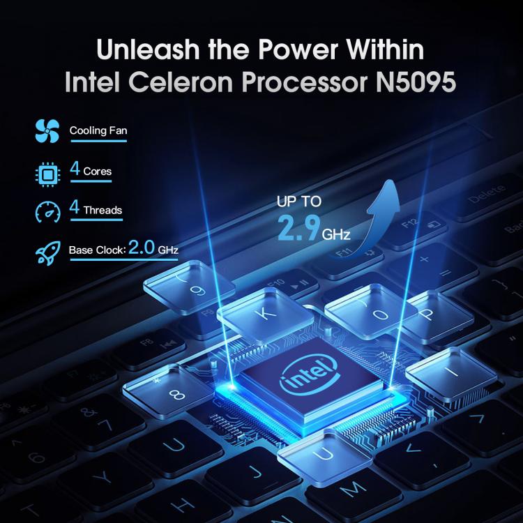 N5095 15.6 inch Laptop, 8GB+256GB, Windows 11 Intel Celeron N5095 Quad Core, Support Fingerprint Unlock, US Plug