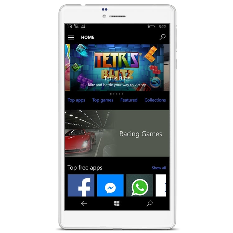 Cube WP10 Call Tablet, 6.98 inch, 2GB+16GB, Dual SIM, Dual Camera, Windows 10 Mobile OS, Qualcomm MSM8909 Quad-core 32-bit 1.3GHz, Support 128GB TF Card, OTG, WiFi, Bluetooth, GPS, Network: 4G, Only Support Chinese and English(White)