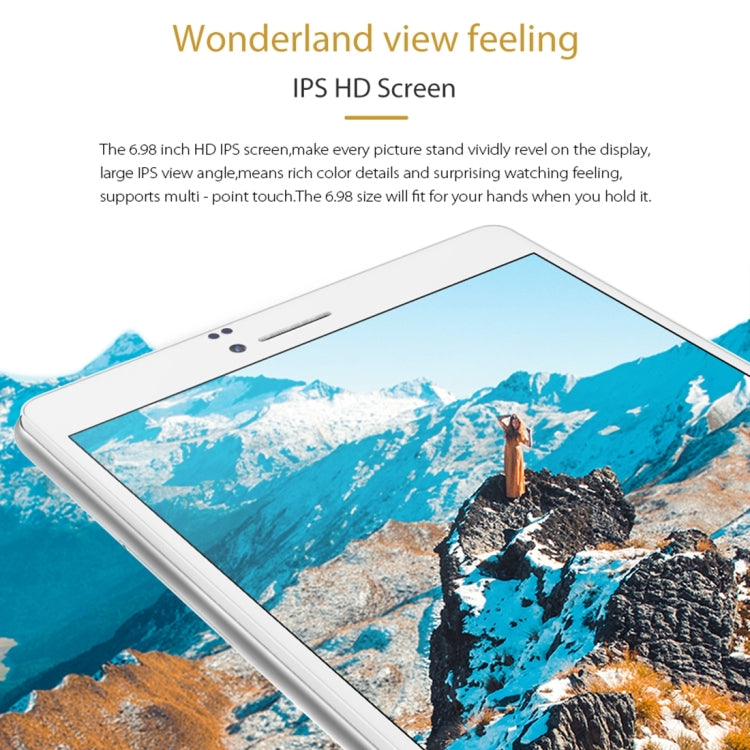 Cube WP10 Call Tablet, 6.98 inch, 2GB+16GB, Dual SIM, Dual Camera, Windows 10 Mobile OS, Qualcomm MSM8909 Quad-core 32-bit 1.3GHz, Support 128GB TF Card, OTG, WiFi, Bluetooth, GPS, Network: 4G, Only Support Chinese and English(White)