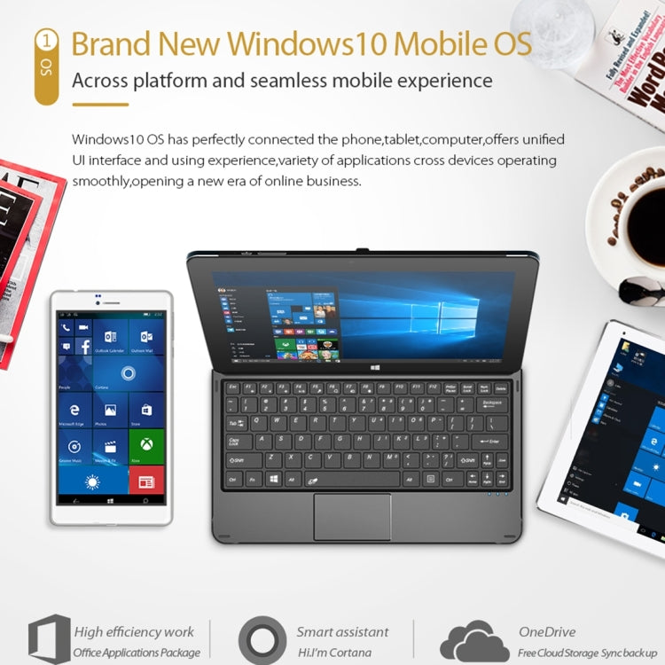 Cube WP10 Call Tablet, 6.98 inch, 2GB+16GB, Dual SIM, Dual Camera, Windows 10 Mobile OS, Qualcomm MSM8909 Quad-core 32-bit 1.3GHz, Support 128GB TF Card, OTG, WiFi, Bluetooth, GPS, Network: 4G, Only Support Chinese and English(White)