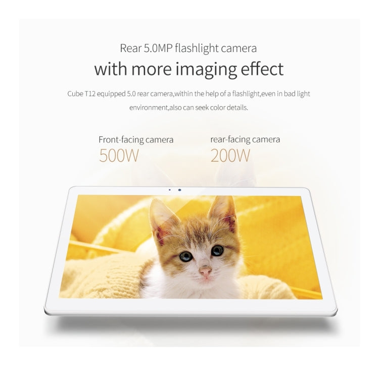 Cube T12 Call Tablet, 10.1 inch, 1GB+16GB, Dual Camera, Android 6.0 OS, MTK8321 Quad-core 4G 32-bit 1.3GHz, , Support 64GB TF Card, OTG, WiFi, Bluetooth, GPS, Network: 3G