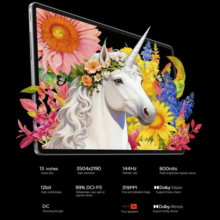 Lenovo Xiaoxin Pad Pro GT13, 13 inch 3.5K AI Learning Tablet WiFi, 8GB+256GB, Android 16, Snapdragon 8 Elite, US Plug  - Grey