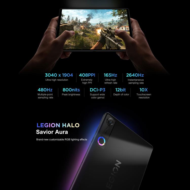 Lenovo LEGION Y700 Gen5 8.8 inch AI Gaming WIFI Tablet, 24GB+1TB, Android 16, Qualcomm Snapdragon 8 Elite Gen5, US Plug  - Black