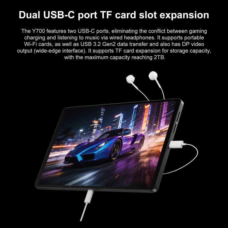 Lenovo LEGION Y700 Gen5 8.8 inch AI Gaming WIFI Tablet, 24GB+1TB, Android 16, Qualcomm Snapdragon 8 Elite Gen5, US Plug  - Black