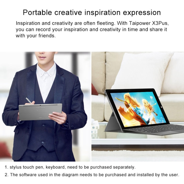 Teclast X3 Plus Tablet, 6GB+64GB, 24880mWh Battery, 11.6 inch, Windows 10 Home, Intel Apollo Lake N3450 Quad-core 1.1-2.2GHz, Support OTG & Bluetooth & Dual Band WiFi(Black+Grey)