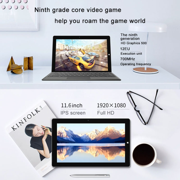 Teclast X3 Plus Tablet, 6GB+64GB, 24880mWh Battery, 11.6 inch, Windows 10 Home, Intel Apollo Lake N3450 Quad-core 1.1-2.2GHz, Support OTG & Bluetooth & Dual Band WiFi(Black+Grey)