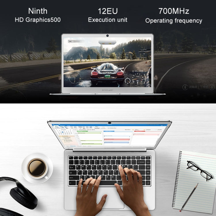 Teclast F7 Laptop, 14.0 inch, 6GB+128GB, 37240mWh Battery, Windows 10 Home, Intel Apollo Lake N3450 Quad Core 1.1GHz-2.2GHz, Support TF Card & WiFi & Micro HDMI & Bluetooth(Silver)
