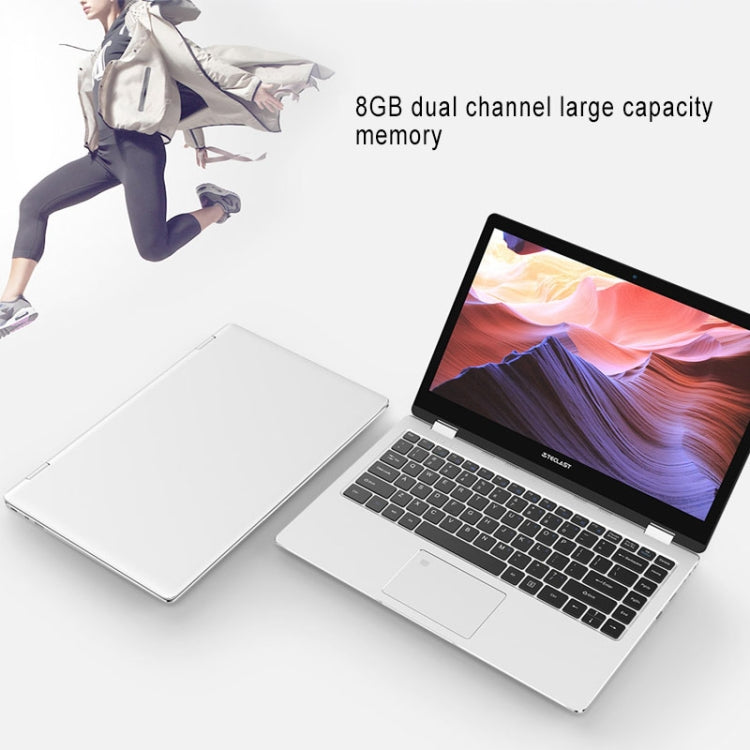 Teclast F6 Pro Laptop, 13.3 inch, 8GB+128GB, Fingerprint Identification, 360 Degrees Flip, 38000mWh Battery, Windows 10 Home, Intel CoreM 7Y30 Dual Core 1.0GHz-2.6GHz, Support TF Card & WiFi & Micro HDMI & Bluetooth(Black+Silver)