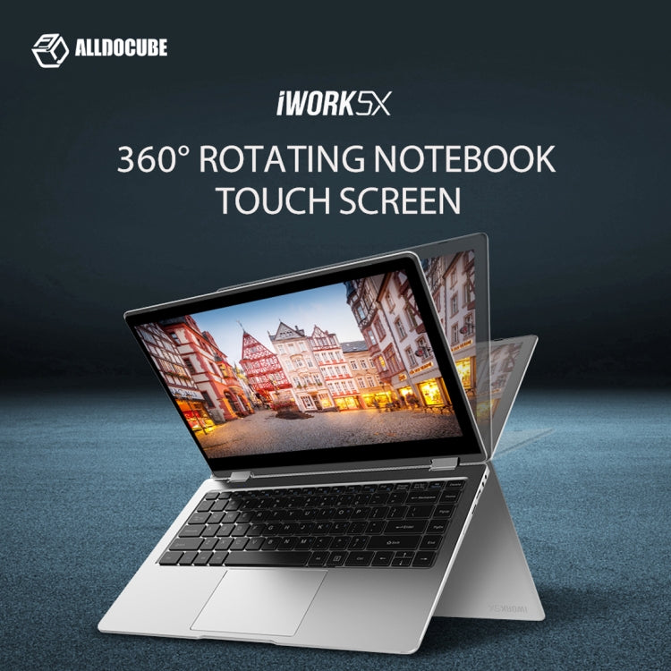 ALLDOCUBE iWork 5X Laptop, 13.3 inch, 4GB+64GB, Windows 10 Intel Apollo Lake N3450 Quad Core up to 1.1-2.2GHz, Support TF Card & Bluetooth & Dual Band WiFi & G-sensor(Silver)