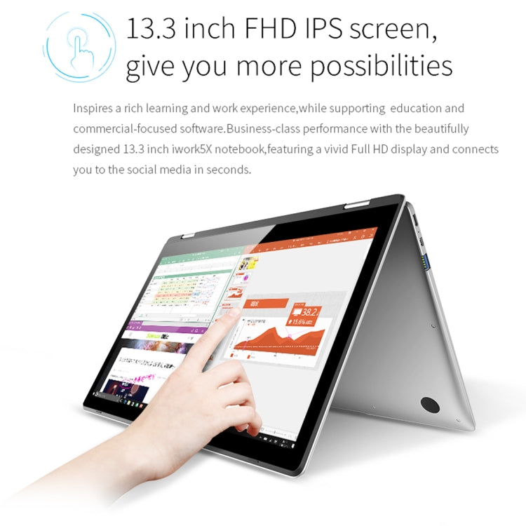 ALLDOCUBE iWork 5X Laptop, 13.3 inch, 4GB+64GB, Windows 10 Intel Apollo Lake N3450 Quad Core up to 1.1-2.2GHz, Support TF Card & Bluetooth & Dual Band WiFi & G-sensor(Silver)