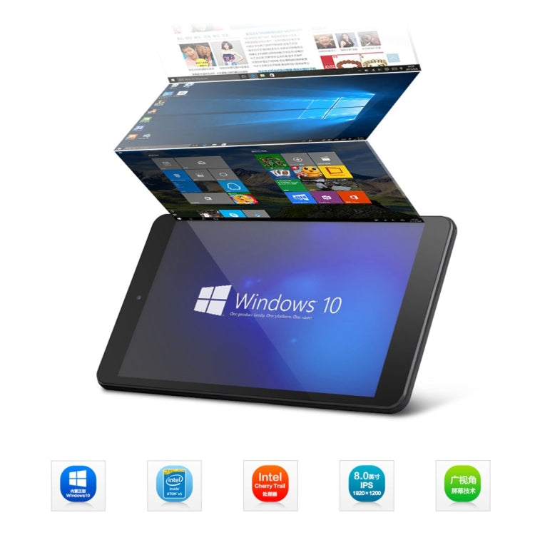 PiPo Work-W2S Tablet, 8 inch, 2GB+32GB, Windows 10, Intel Z8350 Quad Core 1.84GHz, Support OTG, HDMI(Black)