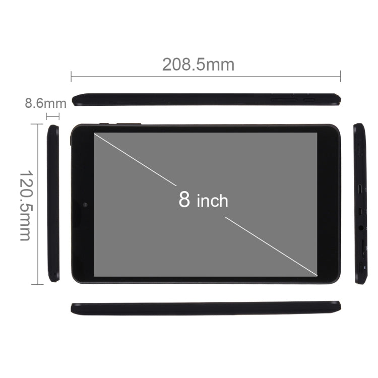 PiPo Work-W2S Tablet, 8 inch, 2GB+32GB, Windows 10, Intel Z8350 Quad Core 1.84GHz, Support OTG, HDMI(Black)