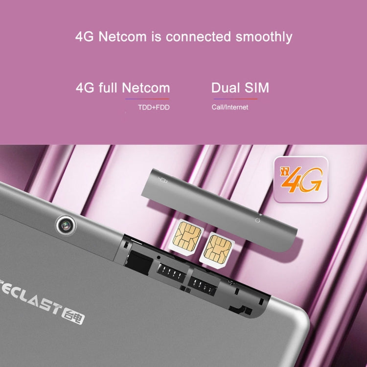 Teclast M20 4G Tablet, 10.1 inch, 3GB+32GB, 6600mAh Battery,  Android 8.0 MT6797(X20) Deca Core 64-bit 2.3GHz, Support Bluetooth & Dual Band WiFi & Dual Micro-SIM & TF Card & OTG & GPS(Grey)