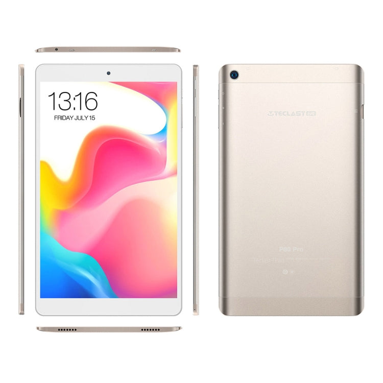 Teclast P80 Pro Tablet, 8.0 inch, 3GB+16GB, 5000mAh Battery,  Android 7.0 MT8163 Quad Core 64-bit 1.5GHz, Support Bluetooth & Dual Band WiFi & TF Card & OTG & GPS(Champagne Gold)