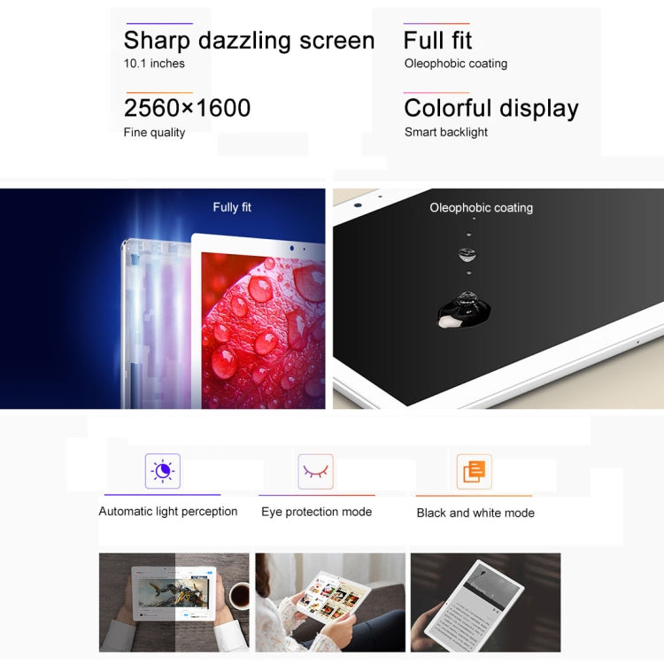 Teclast T20 Tablet, 10.1 inch, 4GB+64GB, 8100mAh Battery,  Android 7.1 MT6797T(X27) Deca Core 2.6GHz, Support Fingerprint Identification & Bluetooth & Dual Band WiFi & TF Card & OTG & GPS(Silver)