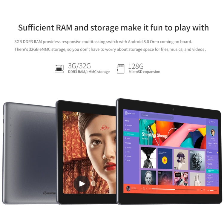 ALLDOCUBE M5S T1006S 4G Call Tablet, 10.1 inch, 3GB+32GB, 6600mAh Battery, Android 8.0 MTK X20 (MT6797) Deca Core Up to 2.3GHz, Support OTG & GPS & FM & Bluetooth & Dual Band WiFi & Dual SIM Card(Black+Grey)