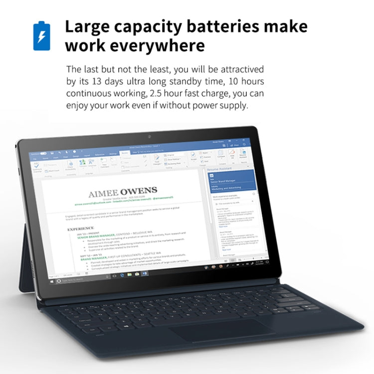 ALLDOCUBE KNote 5 Tablet, 11.6 inch, 4GB+64GB, 4000mAh Battery, Windows 10, Intel Gemini Lake N4000 Quad Core Up to 2.4GHz, Without Keyboard, Support Bluetooth & WiFi & TF Card & G-Sensor(Black+Grey)
