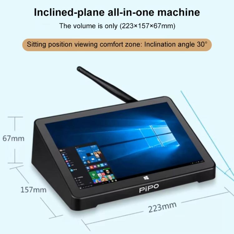 PiPo X9S 9 inch All-in-One Mini PC, 4GB+64GB, Windows10 Intel Celeron J4005 or N4105 Random CPU Delivery, US Plug