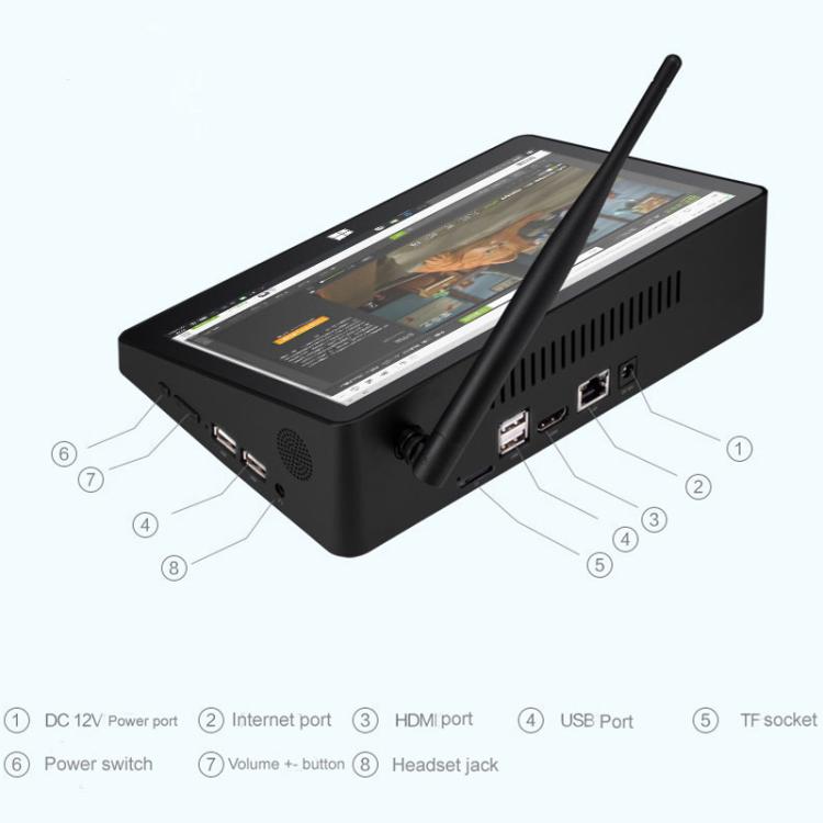 PiPo X10 10.8 inch All-in-One Mini PC, 4GB+64GB, Android 7.1 RK3399 6-Core, US Plug