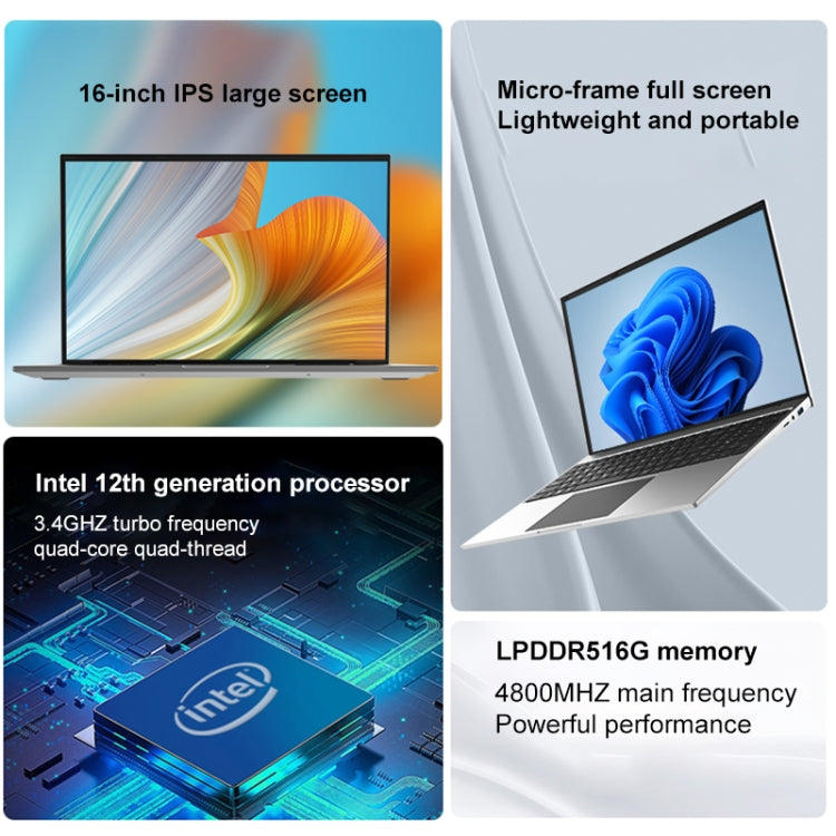 Jumper EZbook S7 Max 16 inch Laptop, 16GB+128GB+512GB, Windows 11 Intel Alder Lake N95 Quad Core, US Plug
