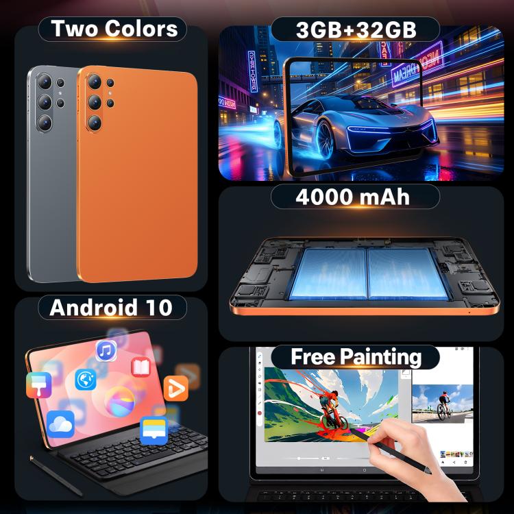S26 Ultra 10.1 inch WiFi Tablet PC, 3GB+32GB, Android 10 MTK6750 Octa Core, EU Plug