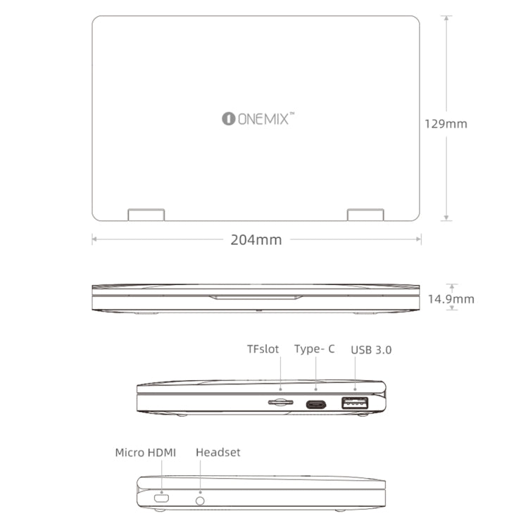 ONE-NETBOOK OneMix3 Pro Laptop, 8.4 inch, 16GB+512GB, Windows 10 Home, Intel CoRE I5 10210Y, Support Dual Band WiFi & Bluetooth & Fingerprint Unlock