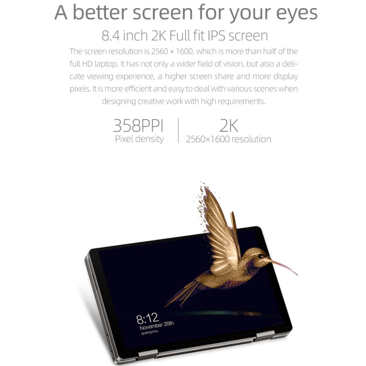 ONE-NETBOOK OneMix3 Pro Platinum Edition Laptop, 8.4 inch, 16GB+512GB, Windows 10 Home, Intel CoRE i7 10510Y, Support Dual Band WiFi & Bluetooth & Fingerprint Unlock