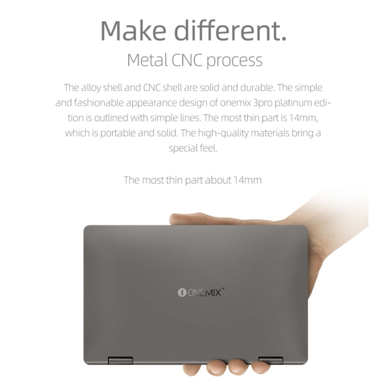 ONE-NETBOOK OneMix3 Pro Platinum Edition Laptop, 8.4 inch, 16GB+512GB, Windows 10 Home, Intel CoRE i7 10510Y, Support Dual Band WiFi & Bluetooth & Fingerprint Unlock