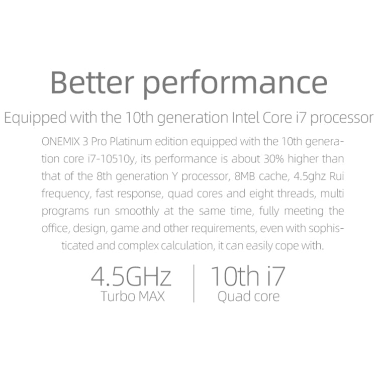 ONE-NETBOOK OneMix3 Pro Platinum Edition Laptop, 8.4 inch, 16GB+512GB, Windows 10 Home, Intel CoRE i7 10510Y, Support Dual Band WiFi & Bluetooth & Fingerprint Unlock