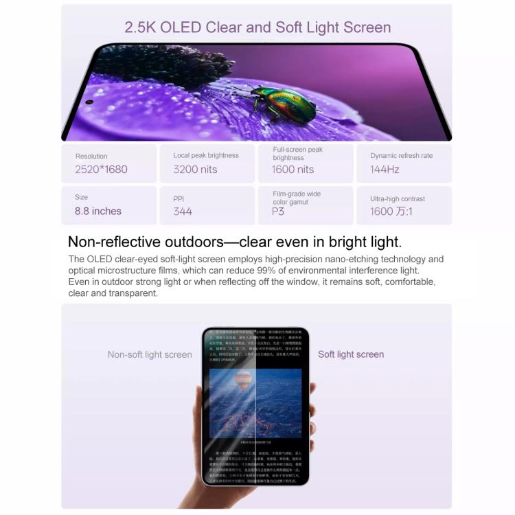 OPPO Pad Mini 8.8 inch Soft Light Screen Tablet PC, 12GB+512GB, ColorOS 16.0 Snapdragon 8 Gen5 Octa Core  - Purple