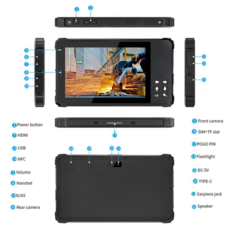 CENAVA A80PT IP68 Rugged Tablet PC, 4GB+64GB, 8 inch Android 11 OS MT6771 Octa Core, 4G Network, US Plug